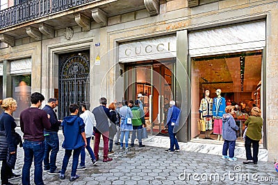 Gucci store in Barcelona, Spain Editorial Stock Photo